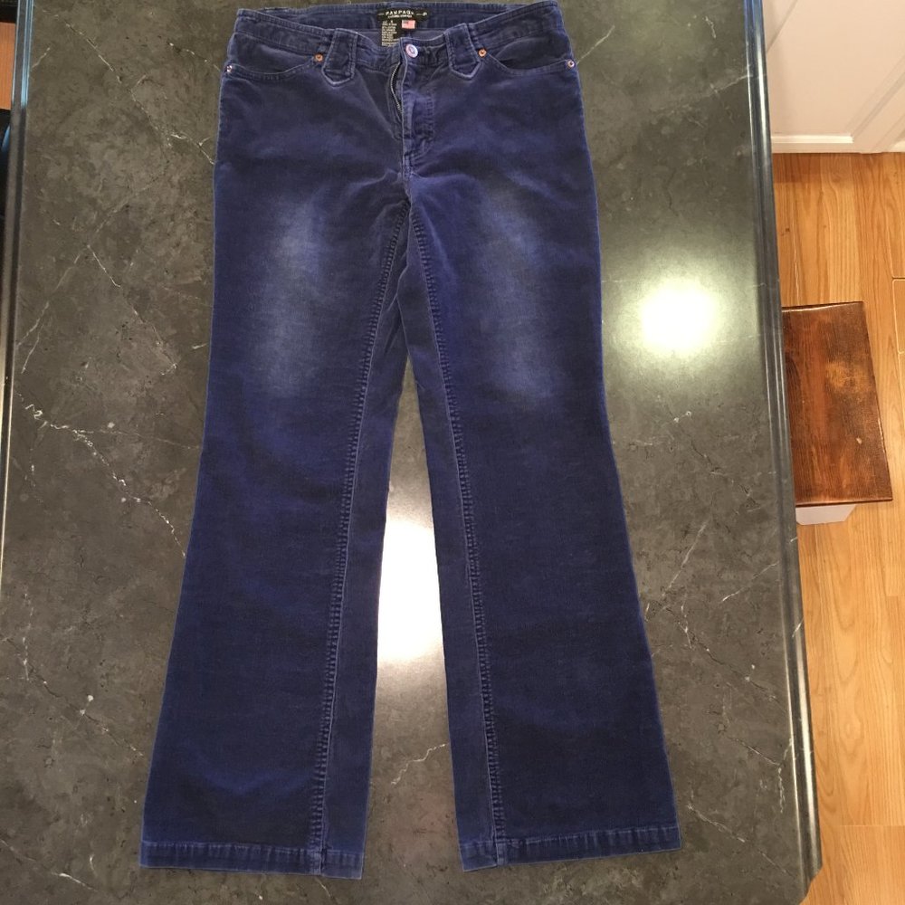 Vintage 90s Rampage Navy Velvet Low Rise Bootcut Jeans, Size 9